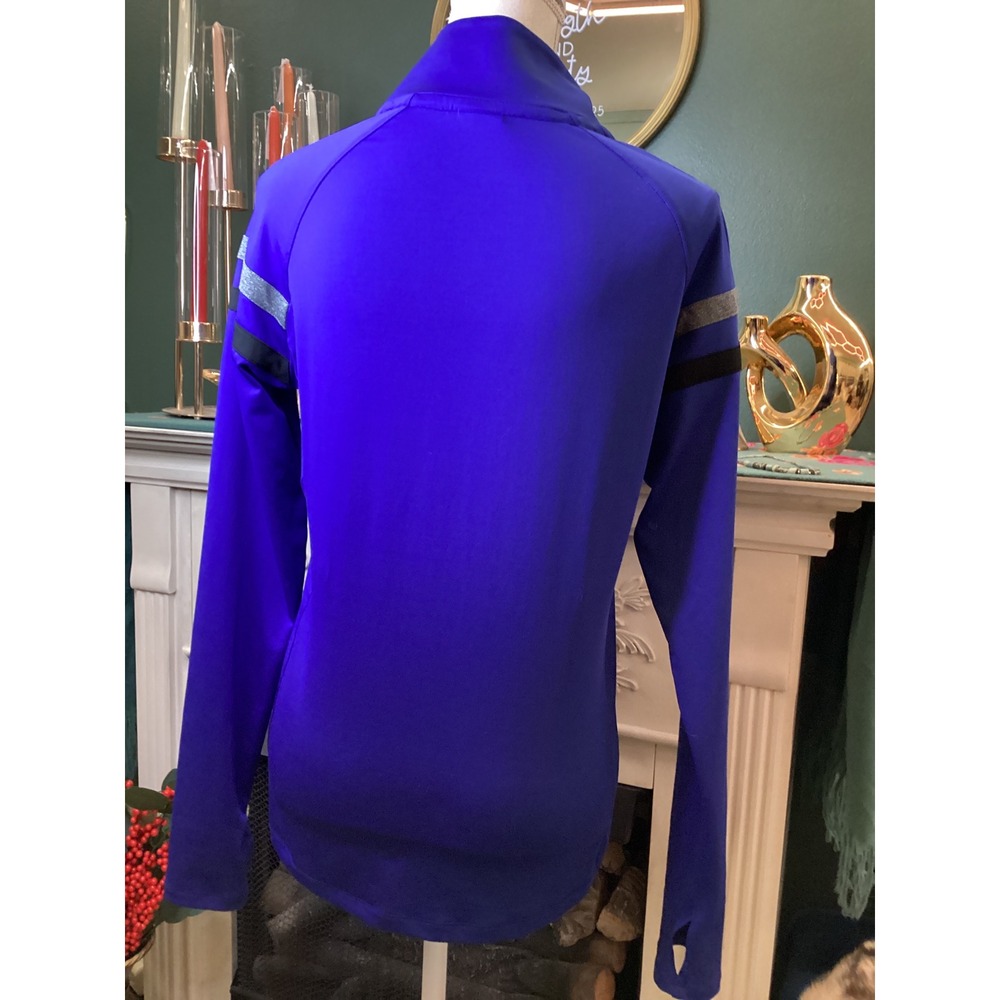 PINK Victoria's Secret Quarter Zip Pullover SZ M Indigo - Picture 3 of 4